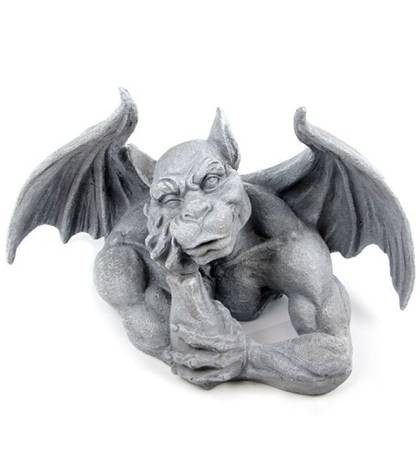 XXL Gargoyle Büste Figur Kopf stützend Garten Deko 50cm